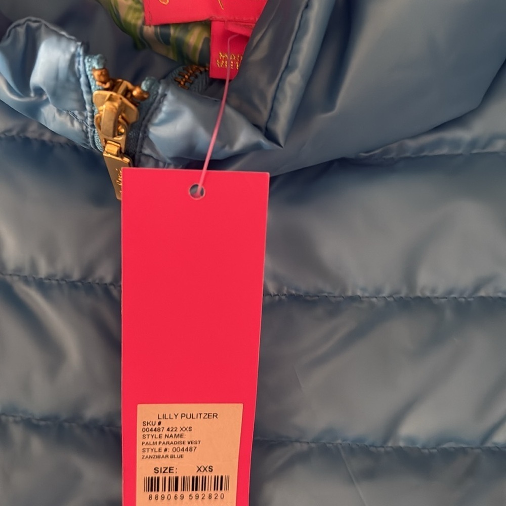 Lilly Pulitzer palm Paradise vest in Zanzibar blue XXS NWT - Picture 7 of 12